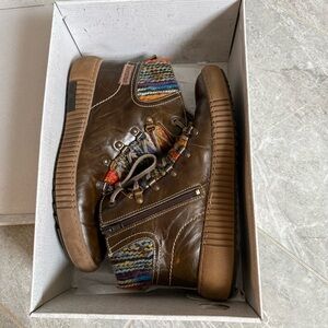 Josef Seibel Olive Green/ brown Leather Women’s Boots with Multicolor Accents